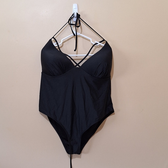 NWT Black One Piece Bathing Suit - Picture 1 of 4
